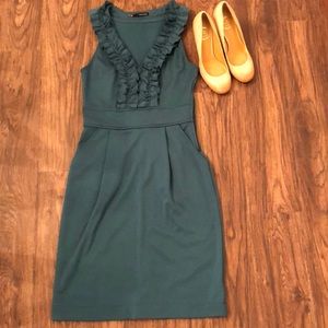 Cute ruffled neckline dress